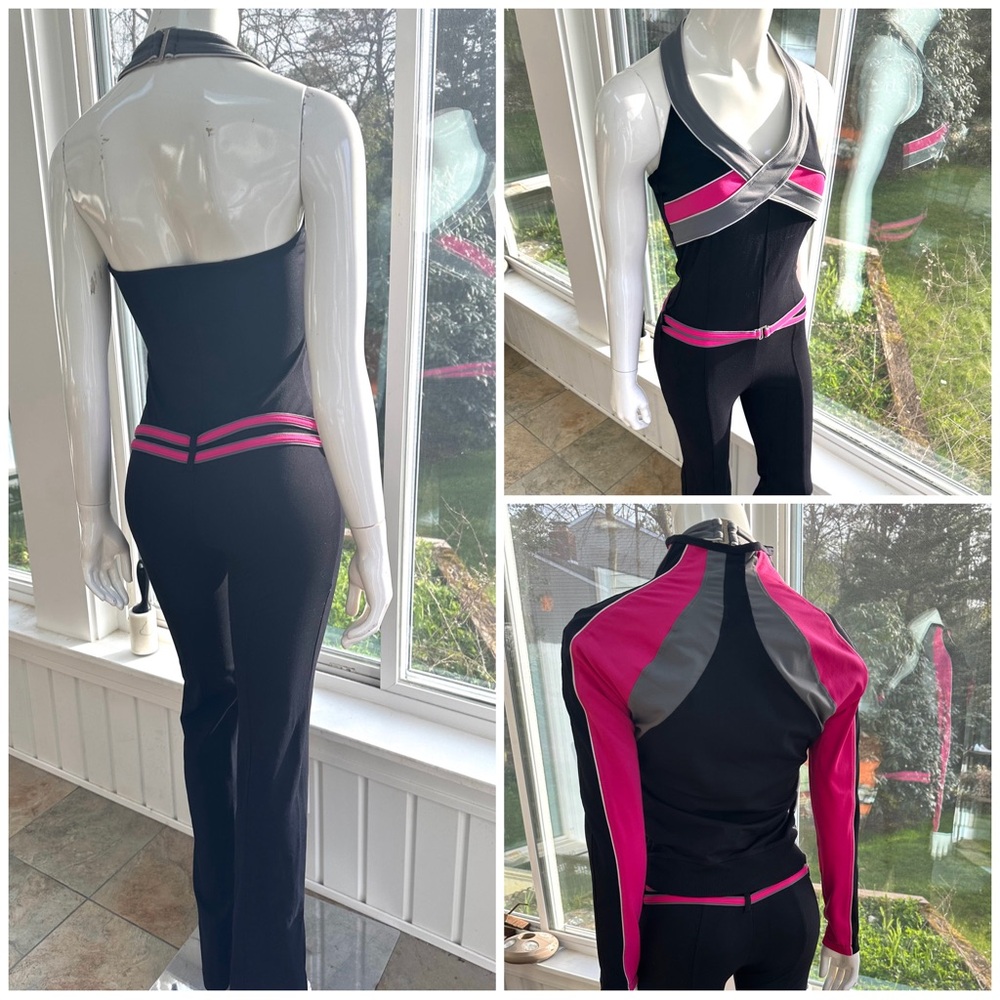 **SOLD**Bebe Sport One Piece Activewear Pant Suit & Jacket Tracksuit, SZ S